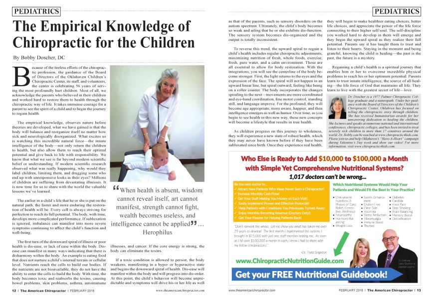 The Empirical Knowledge of Chiropractic for the Children