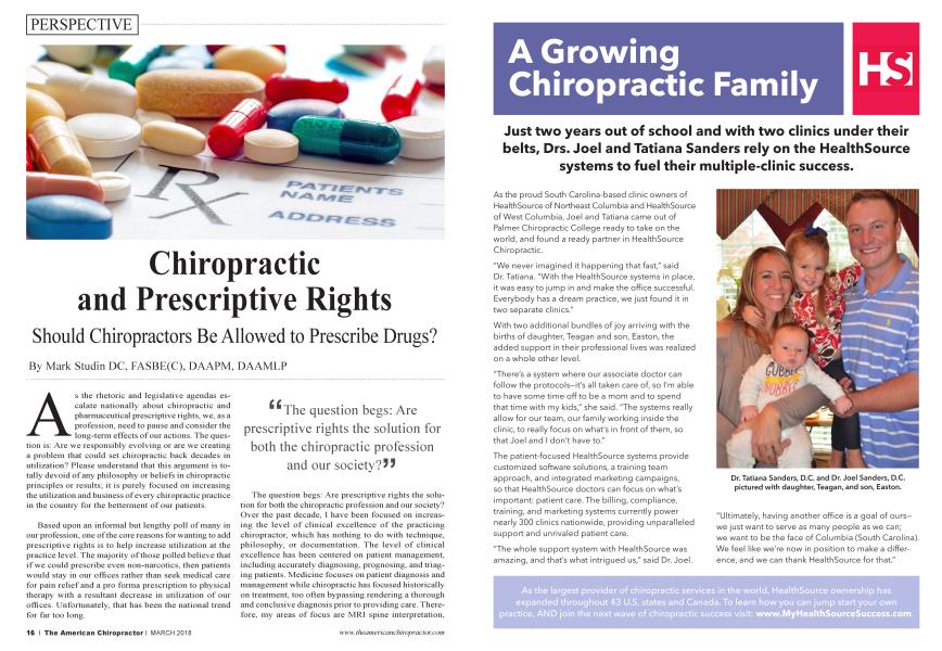 Chiropractic and Prescriptive Rights