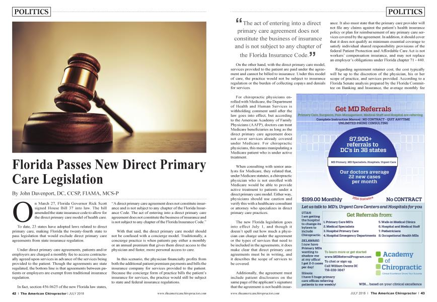 Florida Passes New Direct Primary Care Legislation