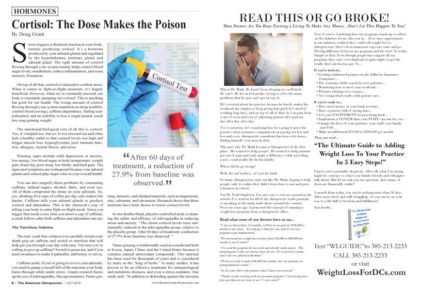 Cortisol: The Dose Makes the Poison