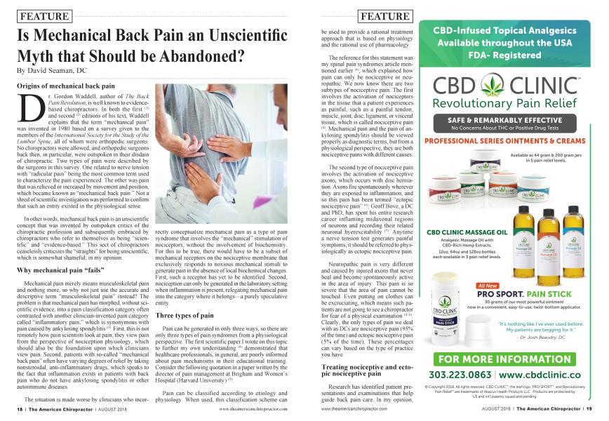 Is Mechanical Back Pain an Unscientific Myth that Should be Abandoned?