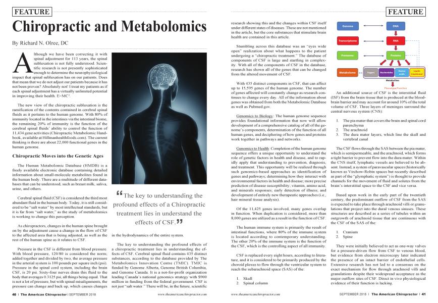 Chiropractic and Metabolomics