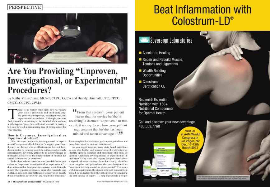 Are You Providing “Unproven, Investigational, or Experimental” Procedures?