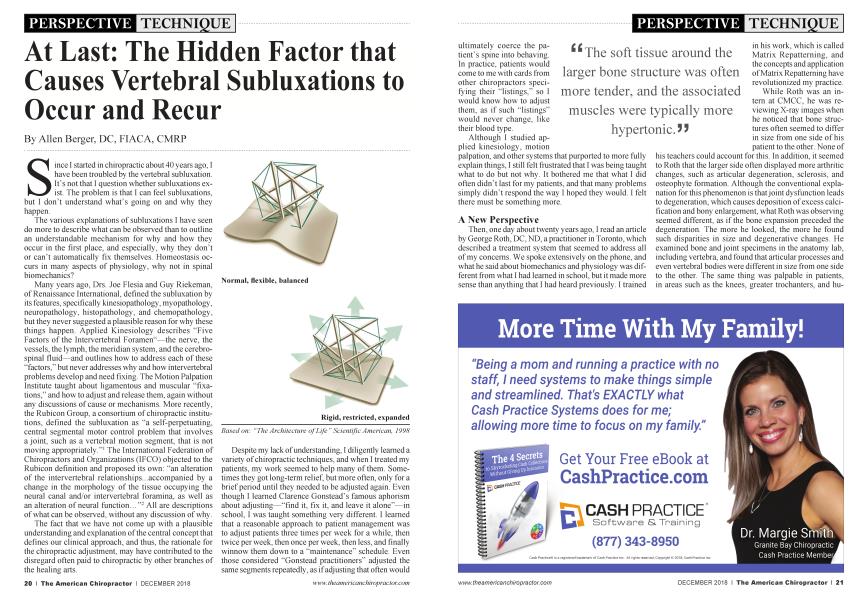 At Last: The Hidden Factor that Causes Vertebral Subluxations to Occur and Recur