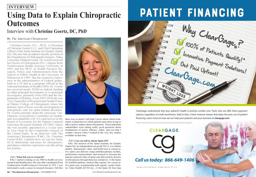 Using Data to Explain Chiropractic Outcomes