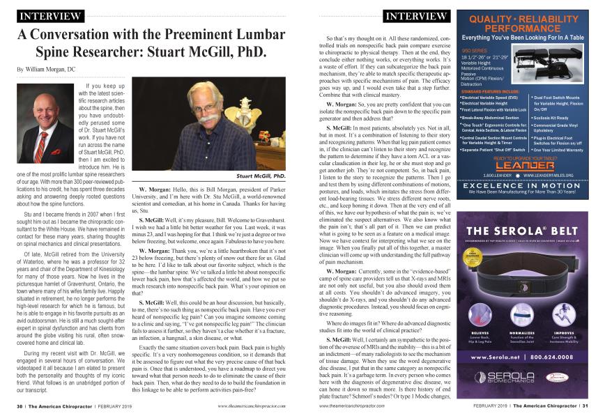 A Conversation with the Preeminent Lumbar Spine Researcher: Stuart McGill, PhD.