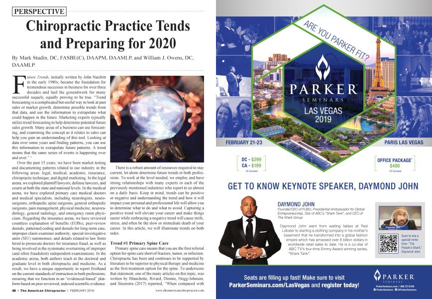 Chiropractic Practice Tends and Preparing for 2020
