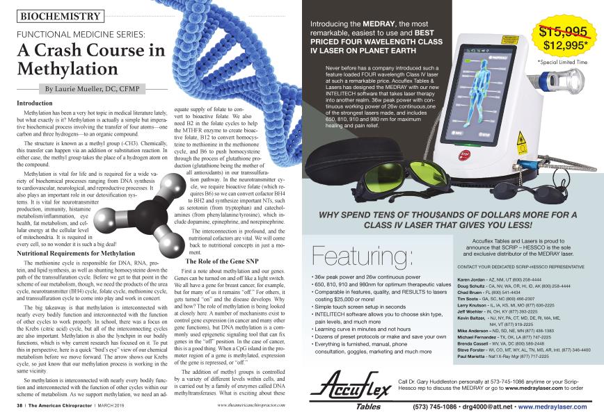 A Crash Course in Methylation The American Chiropractor MARCH 2019 A Crash Course in Methylation The American Chiropractor MARCH 2019