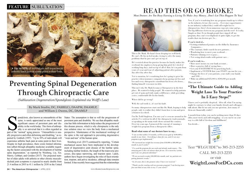 Preventing Spinal Degeneration Through Chiropractic Care