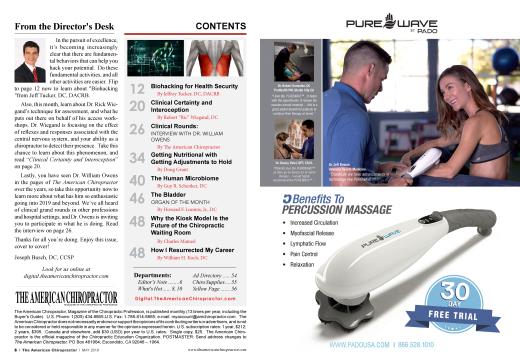 CONTENTS, Page: 6 - MAY 2019 | The American Chiropractor