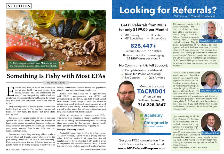 Something Is Fishy with Most EFAs