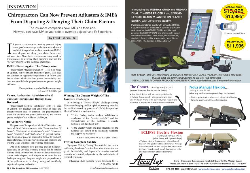 Chiropractors Can Now Prevent Adjusters & IME’s From Disputing & Denying Their Claim Factors