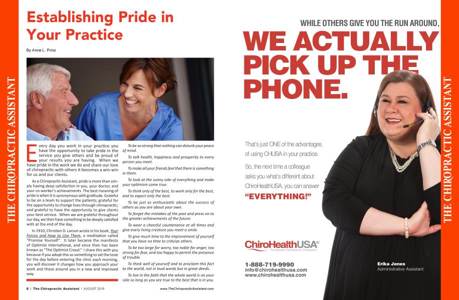 Establishing Pride in Your Practice