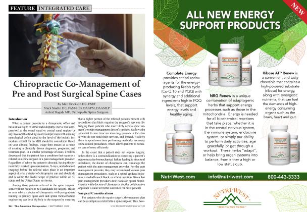 Chiropractic Co-Management of Pre and Post Surgical Spine Cases