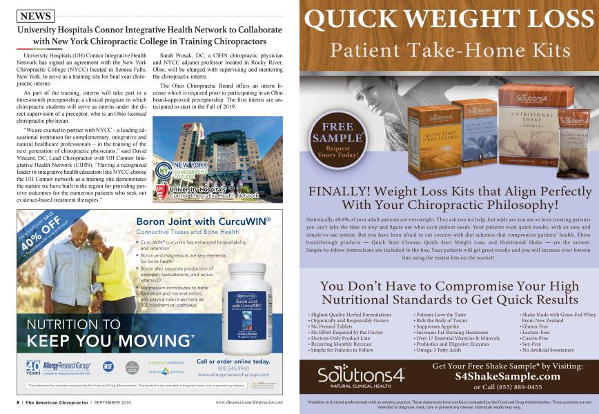 University Hospitals Connor Integrative Health Network to Collaborate with New York Chiropractic College in Training Chiropractors