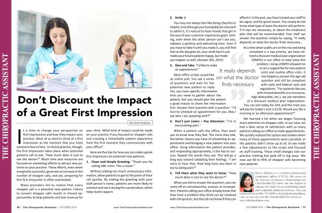Don't Discount the Impact of a Great First Impression