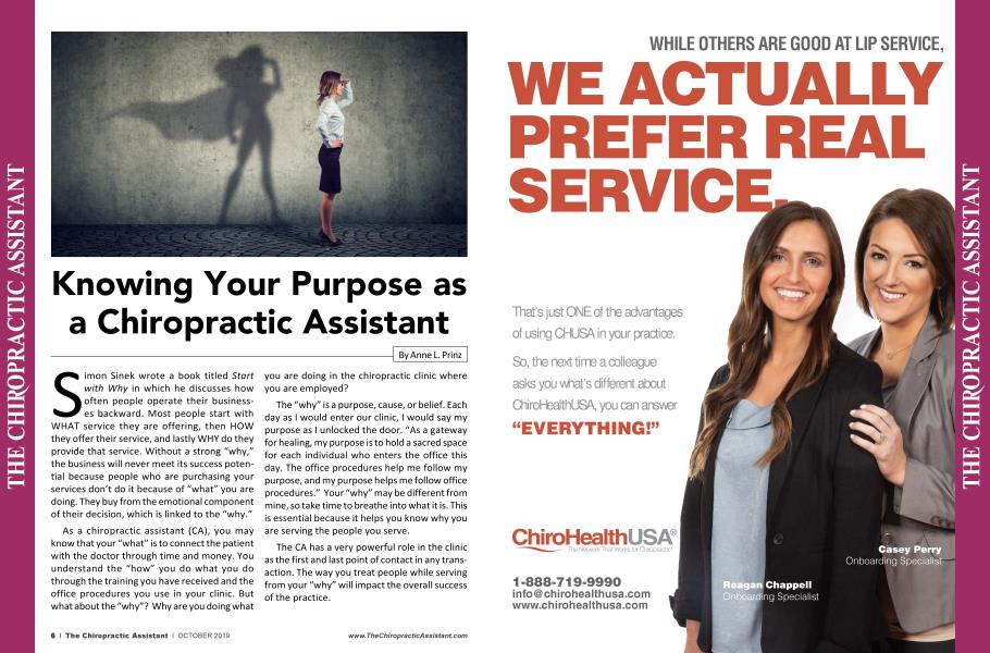 Knowing Your Purpose as a Chiropractic Assistant