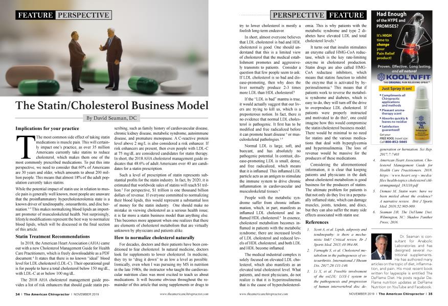 The Statin/Cholesterol Business Model