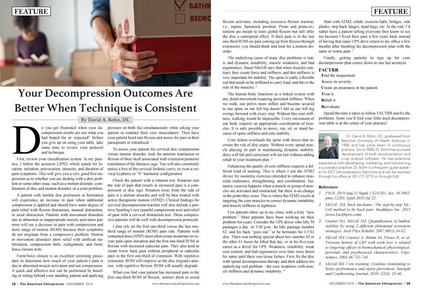 Your Decompression Outcomes Are Better When Technique is Consistent