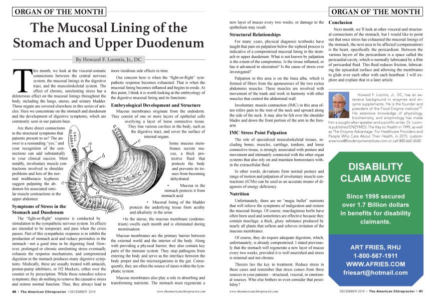The Mucosal Lining of the Stomach and Upper Duodenum