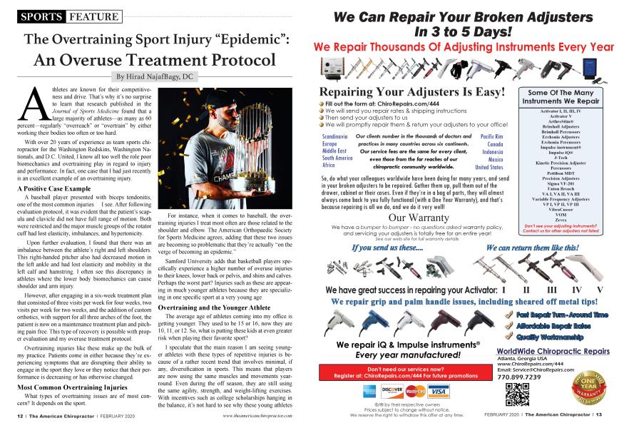 The Overtraining Sport Injury “Epidemic”: An Overuse Treatment Protocol