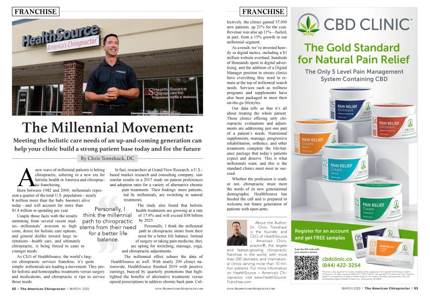 The Millennial Movement: Meeting the holistic care needs of an up-and-coming generation can help your clinic build a strong patient base today and for the future