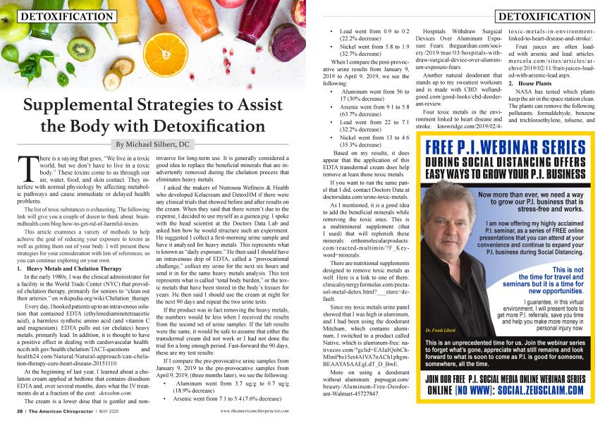 Supplemental Strategies to Assist the Body with Detoxification
