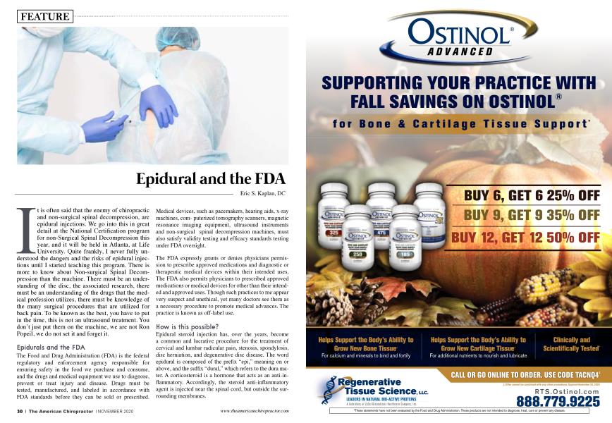 Epidural and the FDA