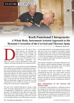 Koch Functional Chiropractic: A Whole Body, Instrument Assisted Approach to the Dynamic Correction of the Cervical and Thoracic Spine, Page: 14 - DECEMBER 2020 | The American Chiropractor