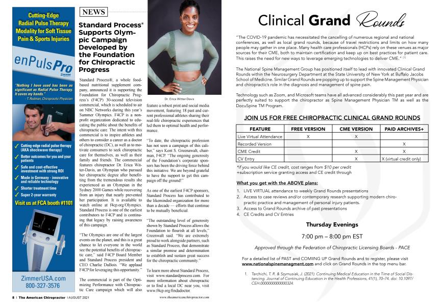 Standard Process® Supports Olympic Campaign Developed by the Foundation for Chiropractic Progress