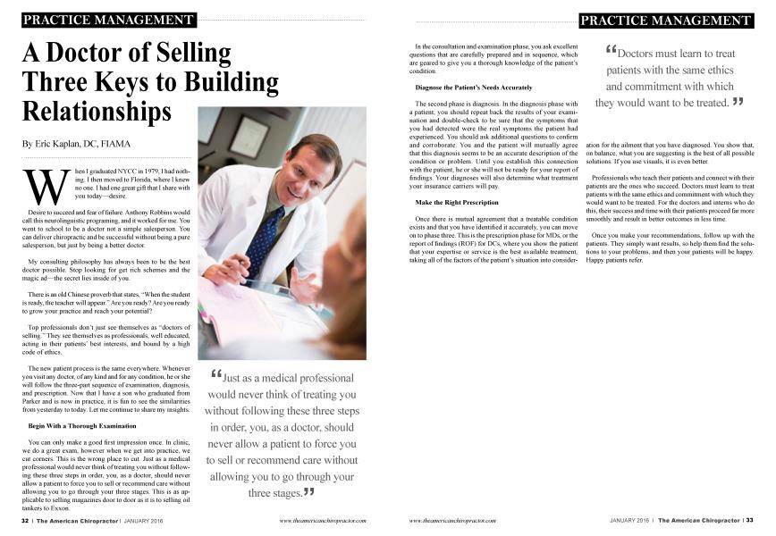 A Doctor of Selling Three Keys to Building Relationships