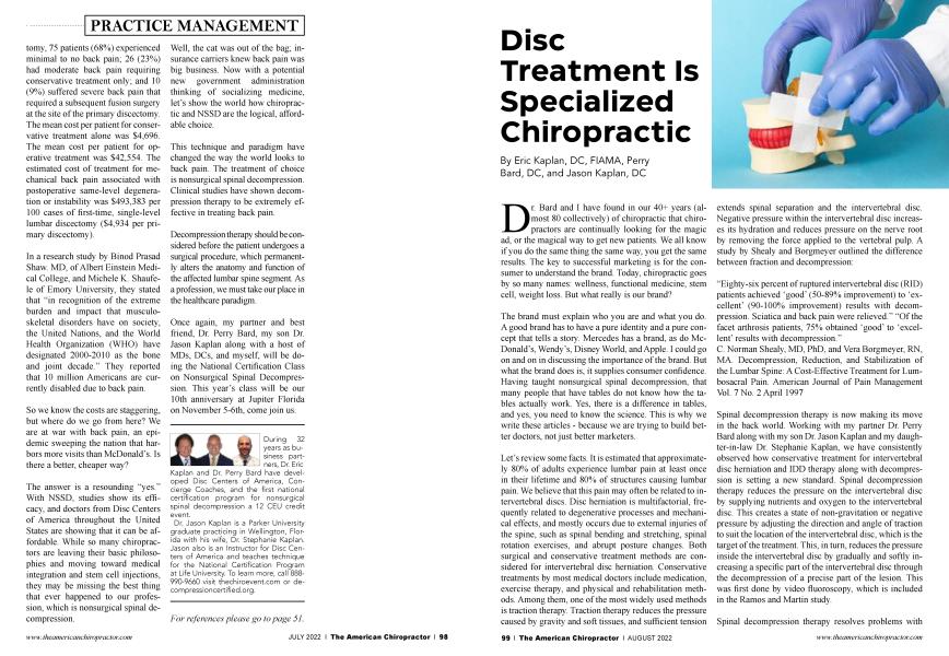 Disc Treatment Is Specialized Chiropractic
