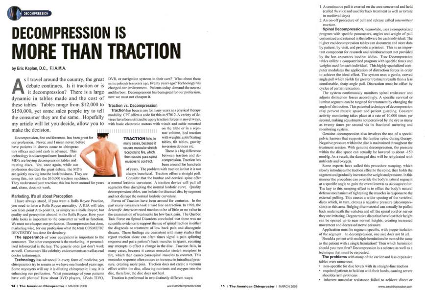 DECOMPRESSION IS MORE THAN TRACTION