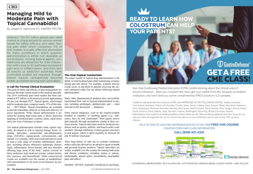 Managing Mild to Moderate Pain with Topical Cannabidiol