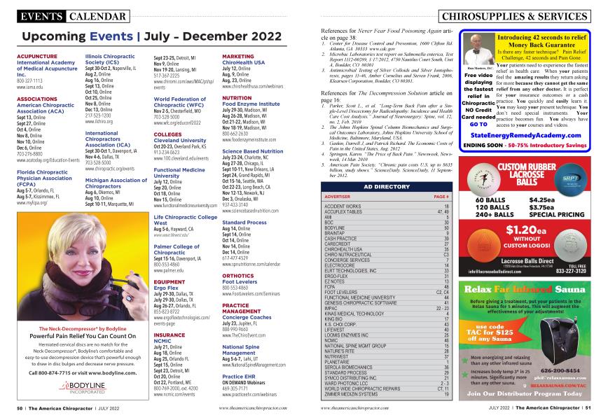 Events July December 2022 The American Chiropractor