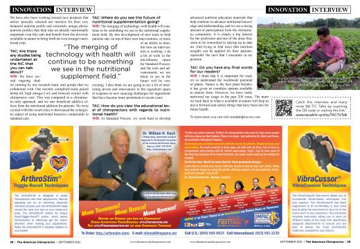 Advertisements, Page: 28 - SEPTEMBER 2022 | The American Chiropractor