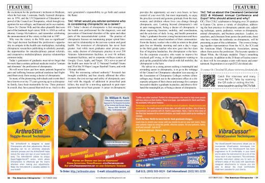 ArthoStim, VibraCussor, Page: 30 - OCTOBER 2022 | The American Chiropractor