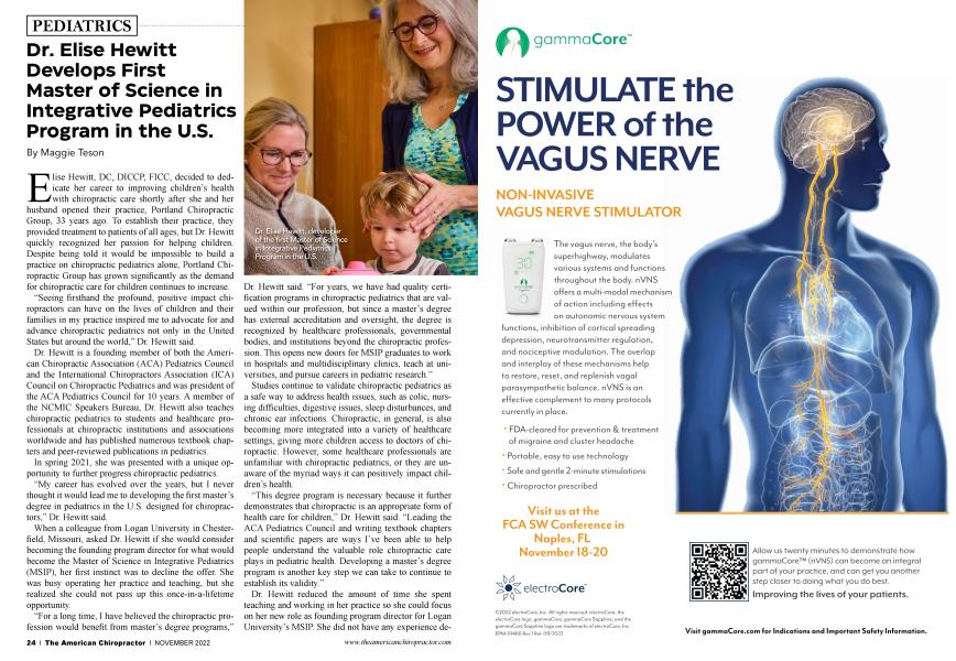 Dr. Elise Hewitt Develops First Master of Science in Integrative Pediatrics Program in the U.S.