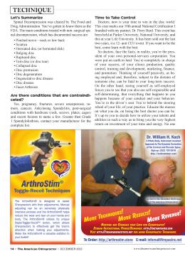 ArthroStim Toggle-Recoil Techniques, Page: 14 - DECEMBER 2022 | The American Chiropractor