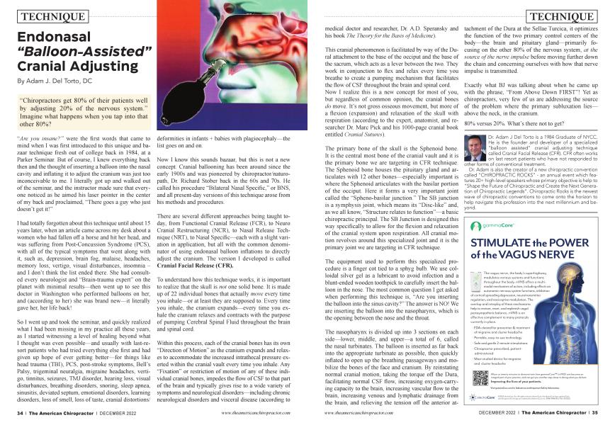Endonasal "Balloon-Assisted" Cranial Adjusting