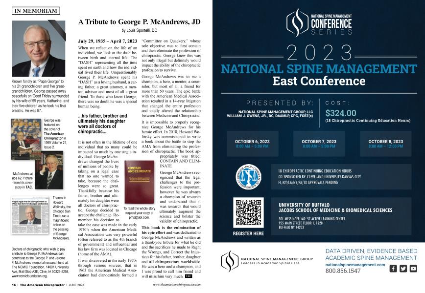 A Tribute to George P. McAndrews, JD