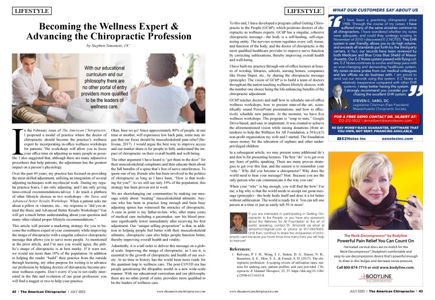 Becoming the Wellness Expert & Advancing the Chiropractic Profession