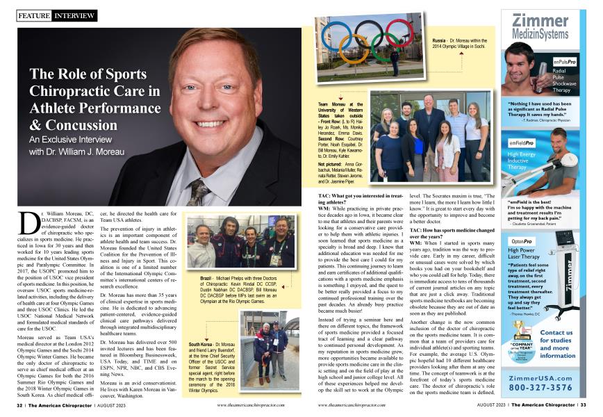 The Role of Sports Chiropractic Care in Athlete Performance & Concussion