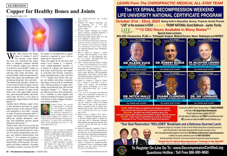 Copper for Healthy Bones and Joints