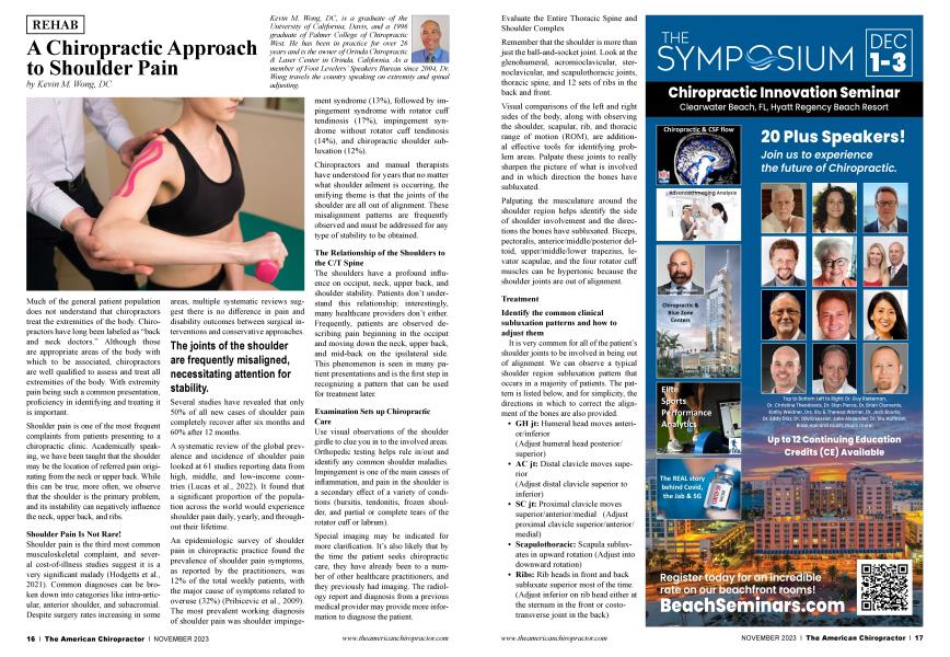 A Chiropractic Approach to Shoulder Pain