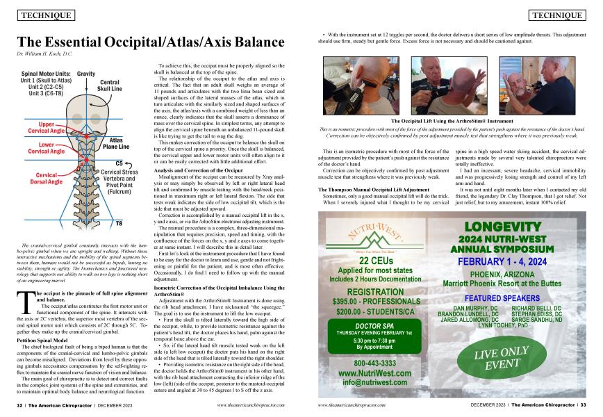 The Essential Occipital/Atlas/Axis Balance