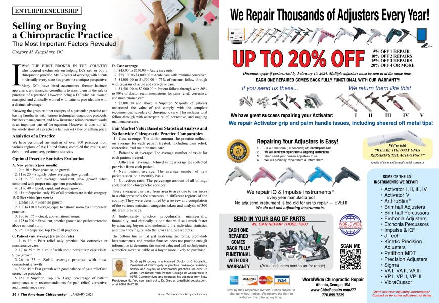Selling or Buying a Chiropractic Practice