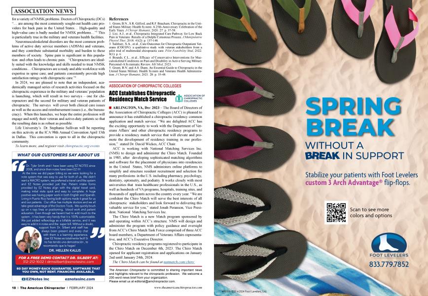 ACC Establishes Chiropractic Resiliency Match Service