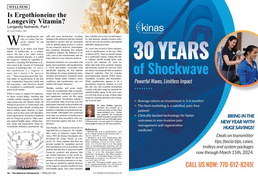 Is Ergothioneine the Longevity Vitamin?