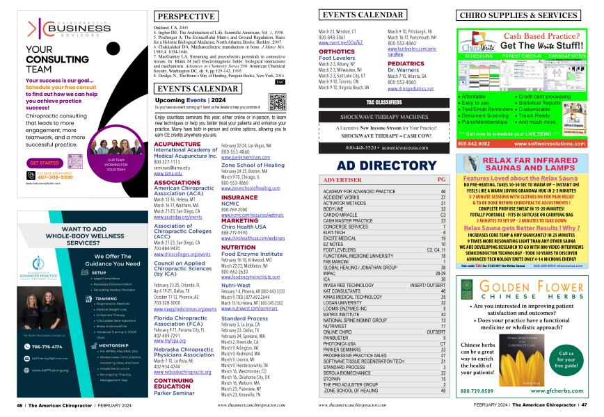 Events 2024 The American Chiropractor FEBRUARY 2024